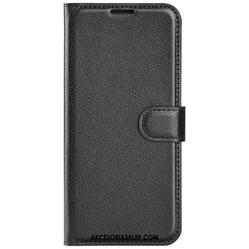 Etui Folio Xiaomi Redmi Note 13 4g Klasyczna Sztuczna Skóra Litchi Etui Ochronne