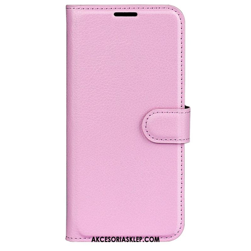 Etui Folio Xiaomi Redmi Note 13 4g Klasyczna Sztuczna Skóra Litchi Etui Ochronne