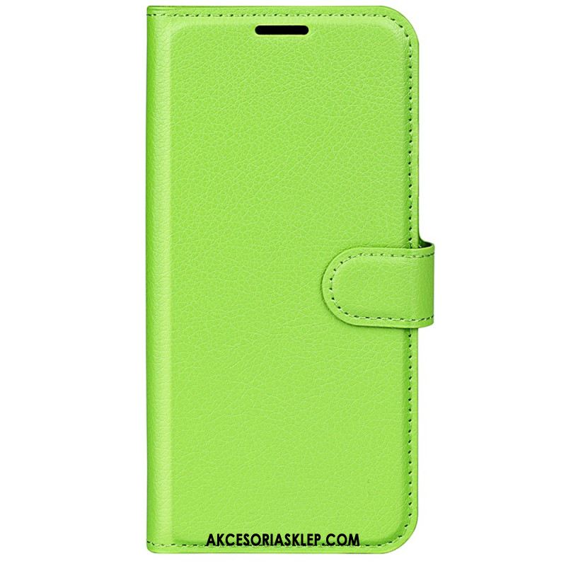 Etui Folio Xiaomi Redmi Note 13 4g Klasyczna Sztuczna Skóra Litchi Etui Ochronne