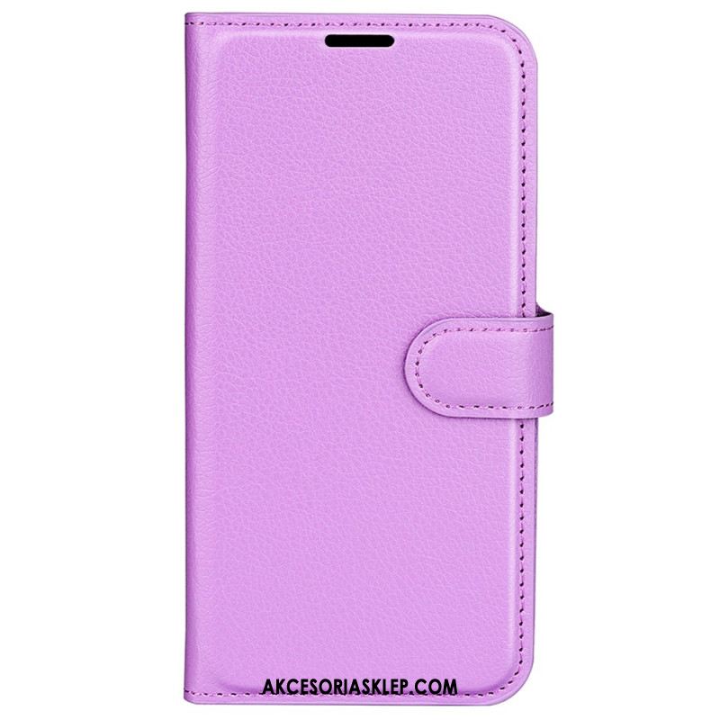 Etui Folio Xiaomi Redmi Note 13 4g Klasyczna Sztuczna Skóra Litchi Etui Ochronne