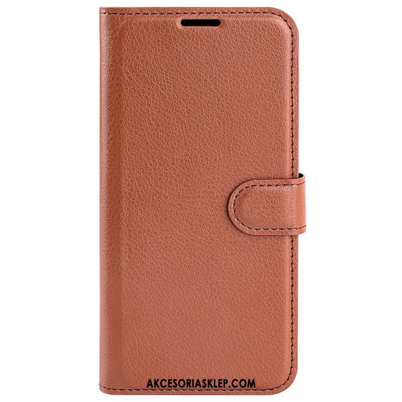 Etui Folio Xiaomi Redmi Note 13 4g Klasyczna Sztuczna Skóra Litchi Etui Ochronne