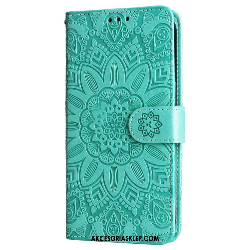 Etui Folio Xiaomi Redmi Note 13 4g Mandala Kwiatowa Z Paskiem Etui Ochronne