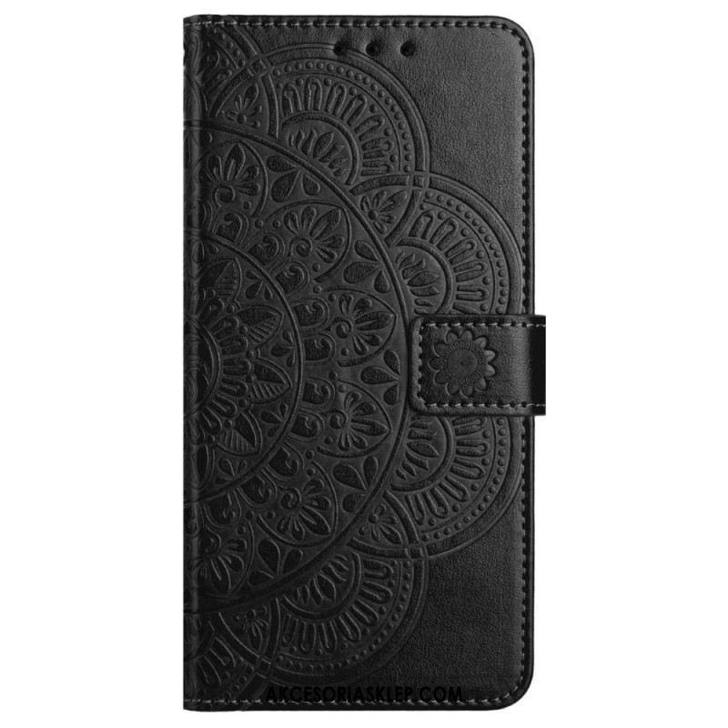 Etui Folio Xiaomi Redmi Note 13 4g Nadruk Mandali Z Paskiem Etui Ochronne