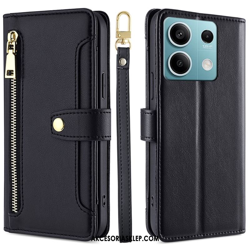 Etui Folio Xiaomi Redmi Note 13 4g Portfel Z Paskiem I Paskiem Na Ramię Etui Ochronne