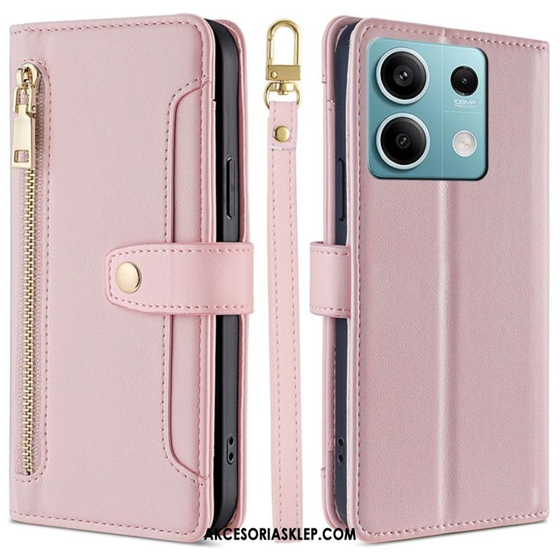 Etui Folio Xiaomi Redmi Note 13 4g Portfel Z Paskiem I Paskiem Na Ramię Etui Ochronne