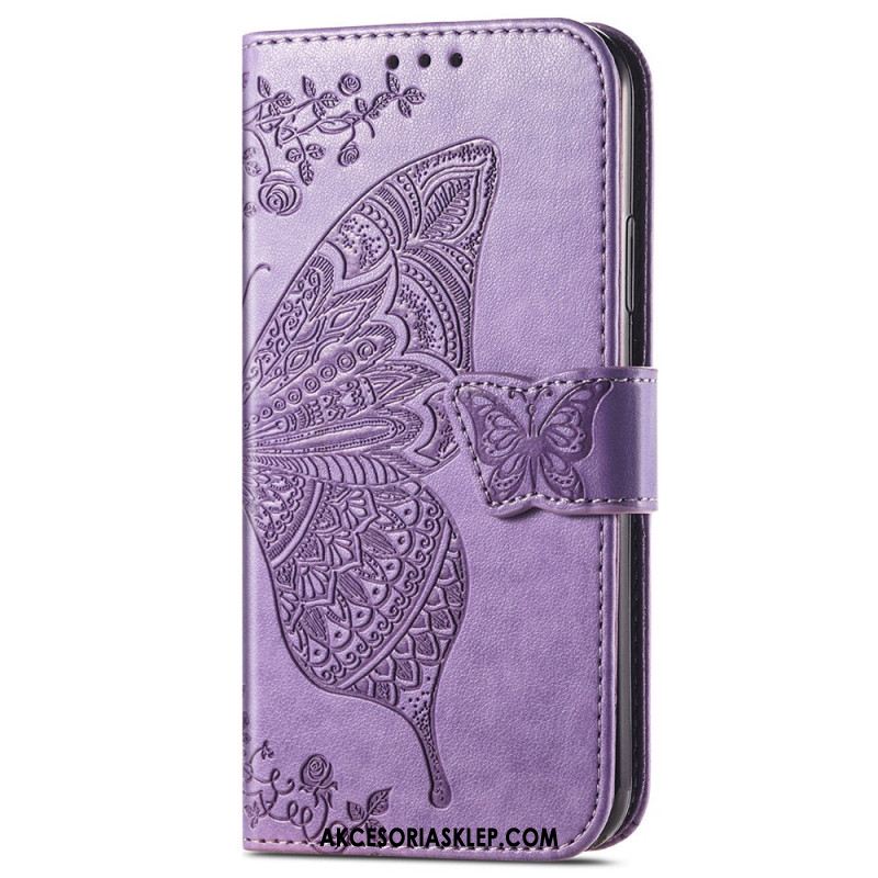 Etui Folio Xiaomi Redmi Note 13 5g Barokowy Motyl Z Paskiem Etui Ochronne