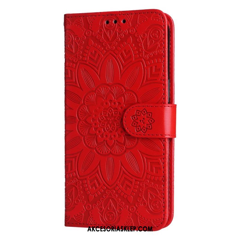 Etui Folio Xiaomi Redmi Note 13 5g Wzór Słonecznika Z Paskiem Etui Ochronne