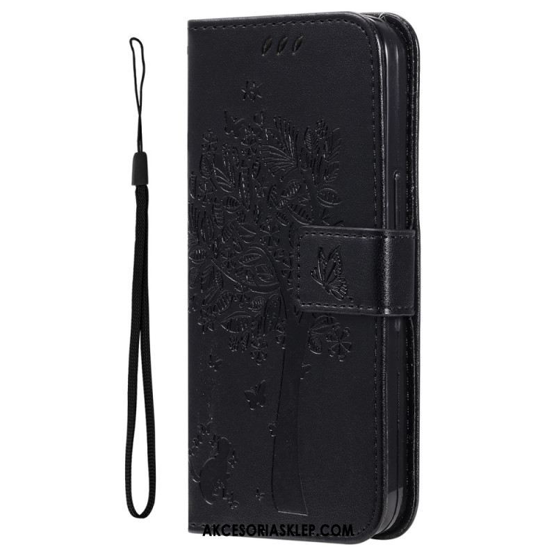 Etui Folio Xiaomi Redmi Note 13 Pro 4g Drzewo I Kot Etui Ochronne