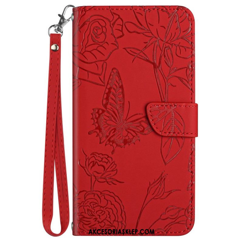 Etui Folio Xiaomi Redmi Note 13 Pro 4g Nadruk W Kształcie Motyla Z Paskiem Etui Ochronne