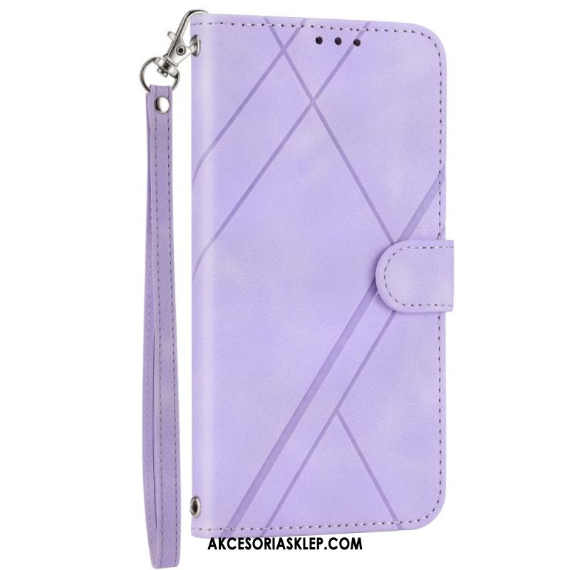 Etui Folio Xiaomi Redmi Note 13 Pro Plus 5g Dekoracja Linii Paska Etui Ochronne