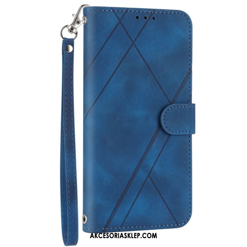 Etui Folio Xiaomi Redmi Note 13 Pro Plus 5g Dekoracja Linii Paska Etui Ochronne