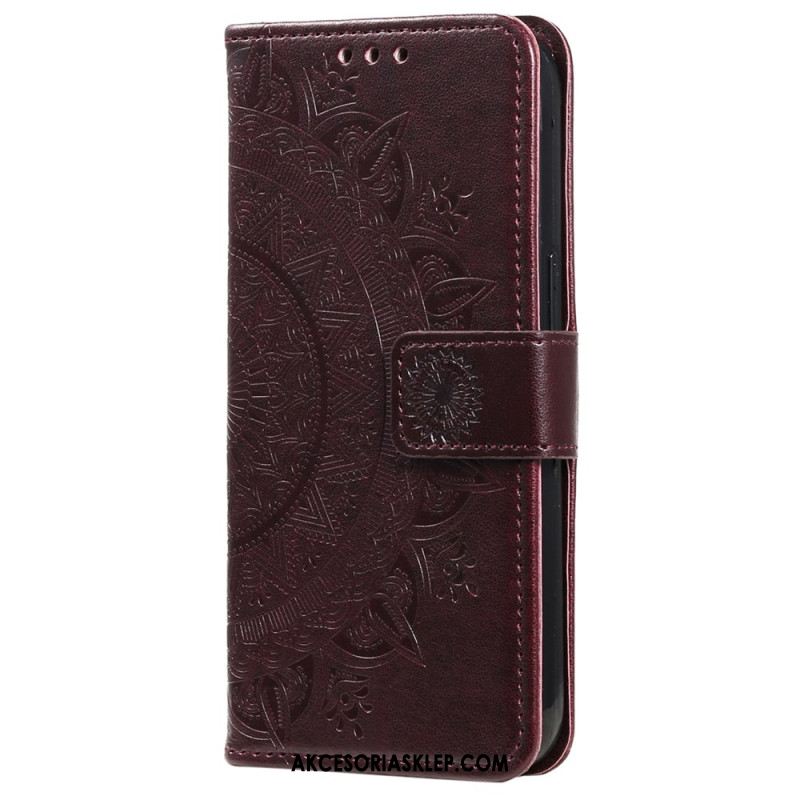 Etui Folio Xiaomi Redmi Note 13 Pro Plus 5g Mandala Słońce Z Paskiem Etui Ochronne