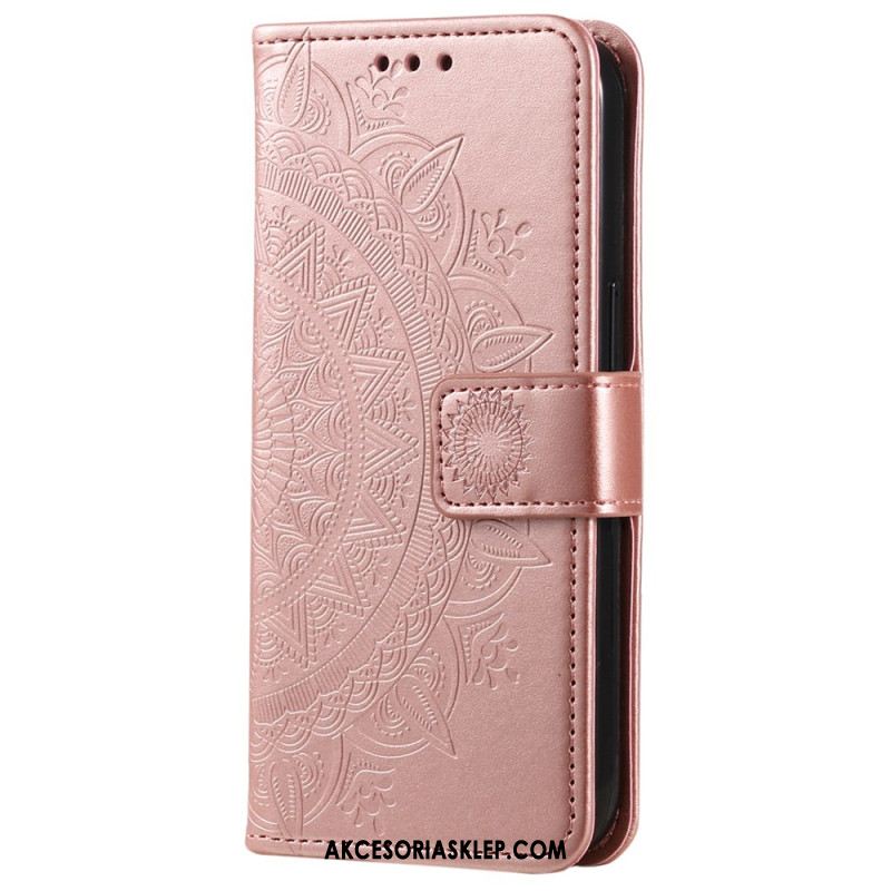 Etui Folio Xiaomi Redmi Note 13 Pro Plus 5g Mandala Słońce Z Paskiem Etui Ochronne