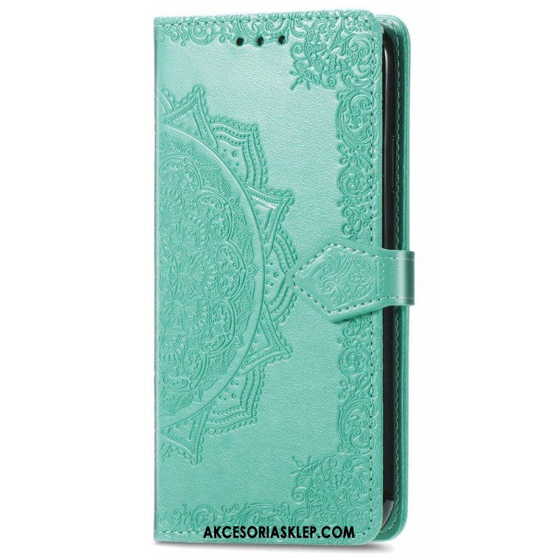 Etui Folio do Google Pixel 6A z Łańcuch Mandala Słoneczna Na Ramiączkach