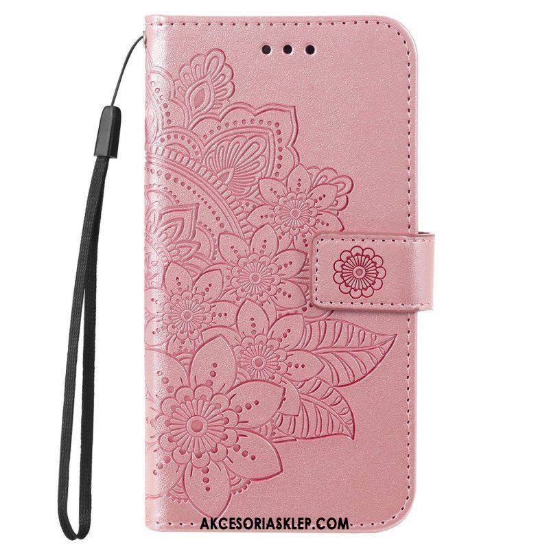 Etui Folio do Honor Magic 5 Lite z Łańcuch Paskowata Mandala