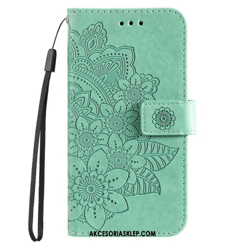 Etui Folio do Honor Magic 5 Lite z Łańcuch Paskowata Mandala