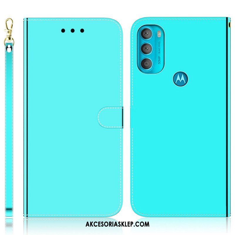 Etui Folio do Moto G71 5G Osłona Lusterka Ze Sztucznej Skóry