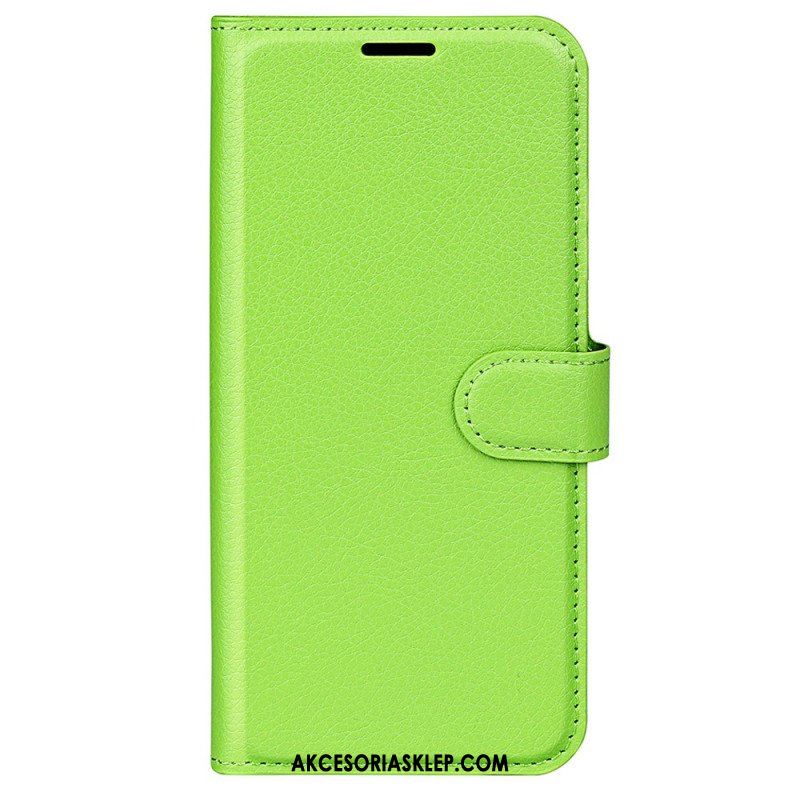 Etui Folio do Moto G73 5G Klasyczny Efekt Skóry Liczi