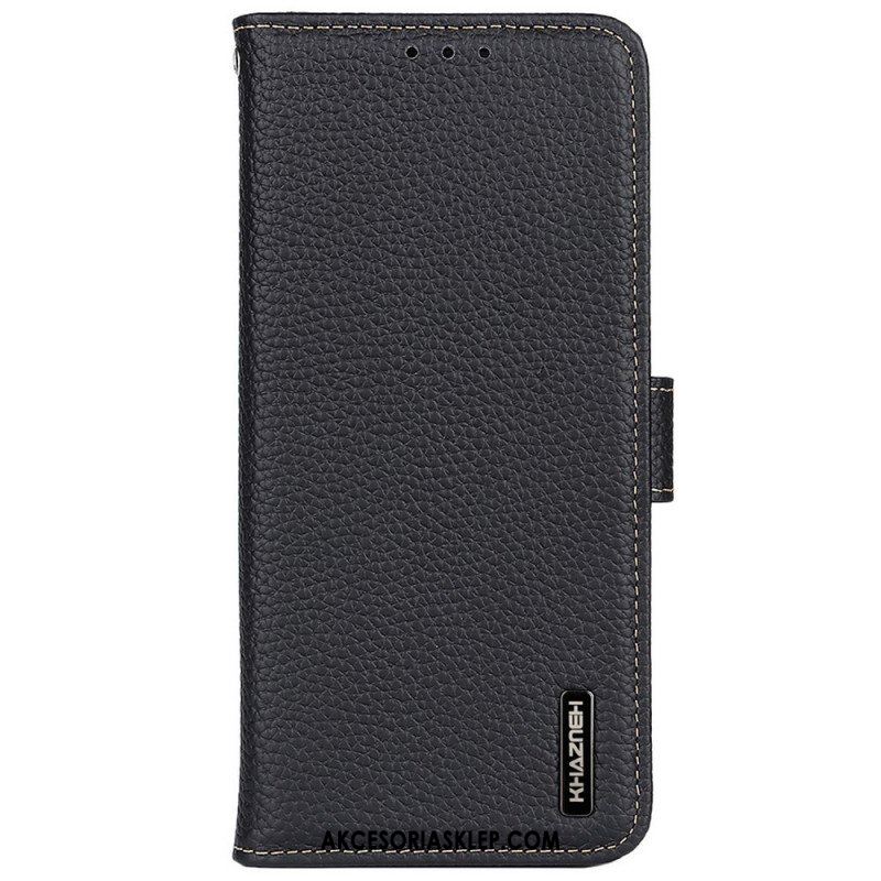 Etui Folio do OnePlus 10 Pro 5G Oryginalna Skóra Khazneh Litchi