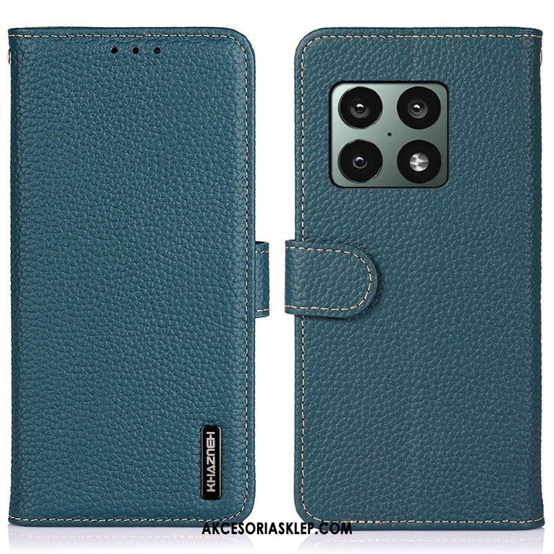 Etui Folio do OnePlus 10 Pro 5G Oryginalna Skóra Khazneh Litchi