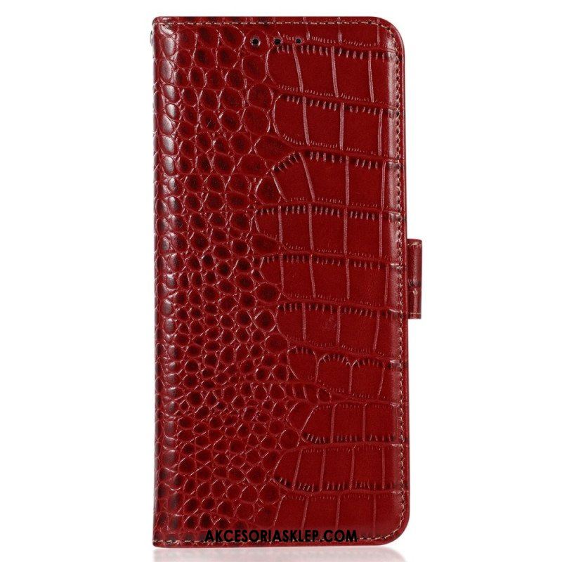 Etui Folio do OnePlus 10T 5G Rfid W Stylu Krokodyla