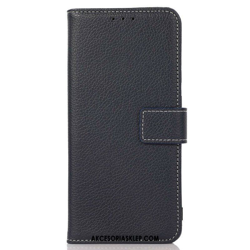 Etui Folio do OnePlus Nord 2 5G Skóra Liczi Ze Szwami