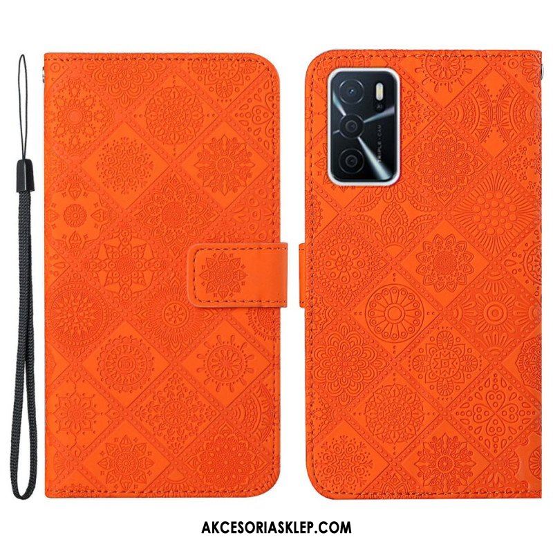 Etui Folio do Oppo A16 / A16s Wzór Gobelinu