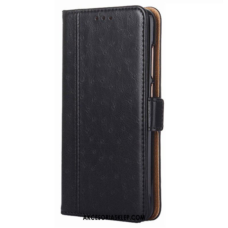 Etui Folio do Oppo Find X5 Lite Tekstura Skóry Strusia