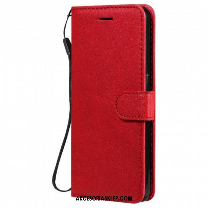 Etui Folio do Oppo Reno 6 5G z Łańcuch Solid Color Series Strappy