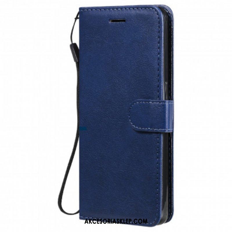 Etui Folio do Oppo Reno 6 5G z Łańcuch Solid Color Series Strappy