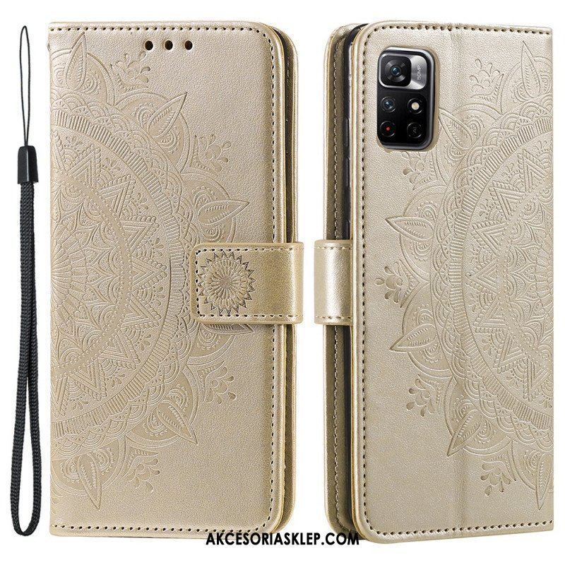 Etui Folio do Poco M4 Pro 5G Mandala Słońca