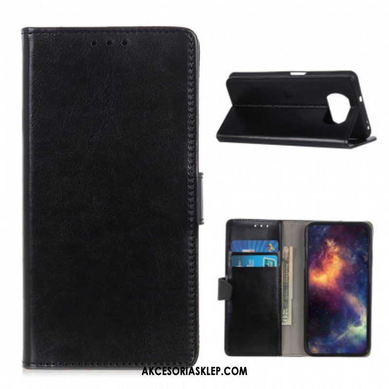 Etui Folio do Poco X3 / X3 Pro / X3 NFC Prosty Efekt Błyszczącej Skóry