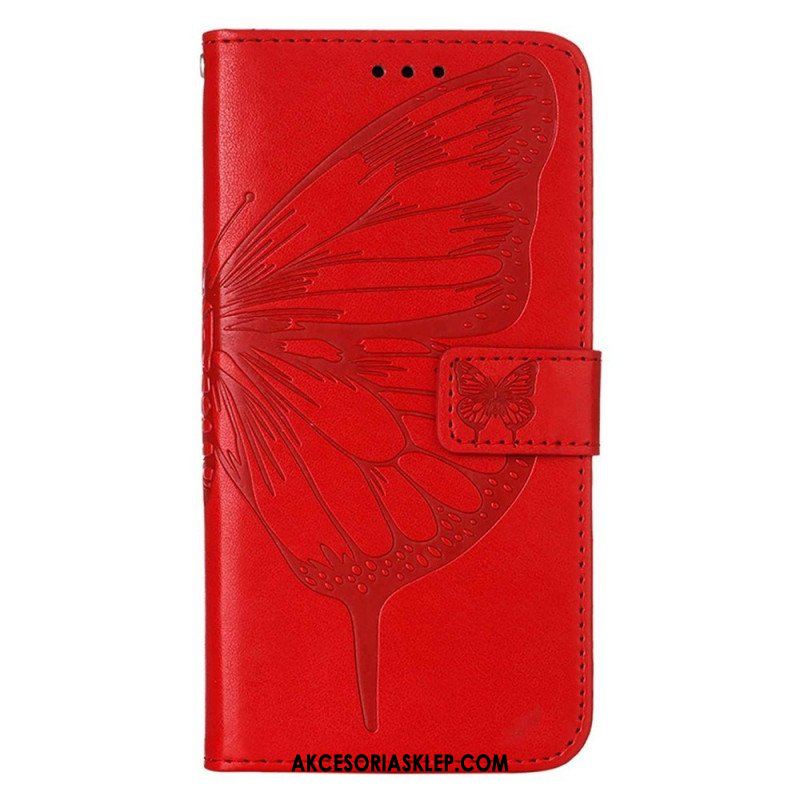 Etui Folio do Poco X4 GT z Łańcuch Motyl W Paski