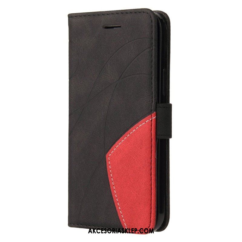 Etui Folio do Poco X5 5G z Łańcuch Dwukolorowy Pasek