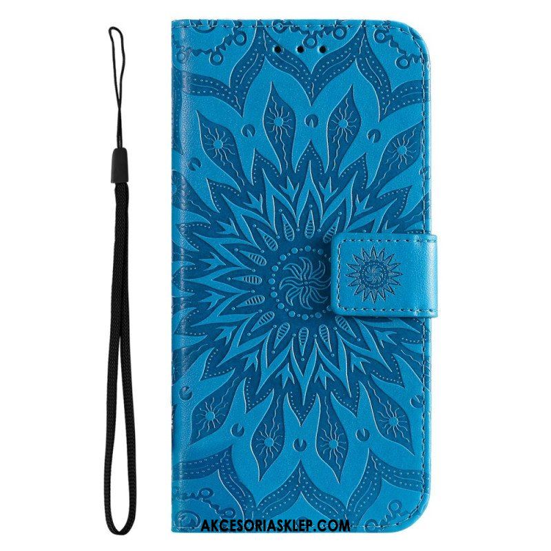 Etui Folio do Realme C35 z Łańcuch Mandala Słoneczna Na Ramiączkach