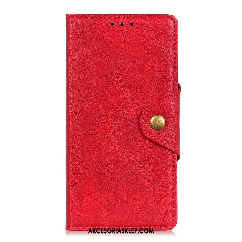 Etui Folio do Samsung Galaxy A13 5G / A04s Guzik Ze Sztucznej Skóry