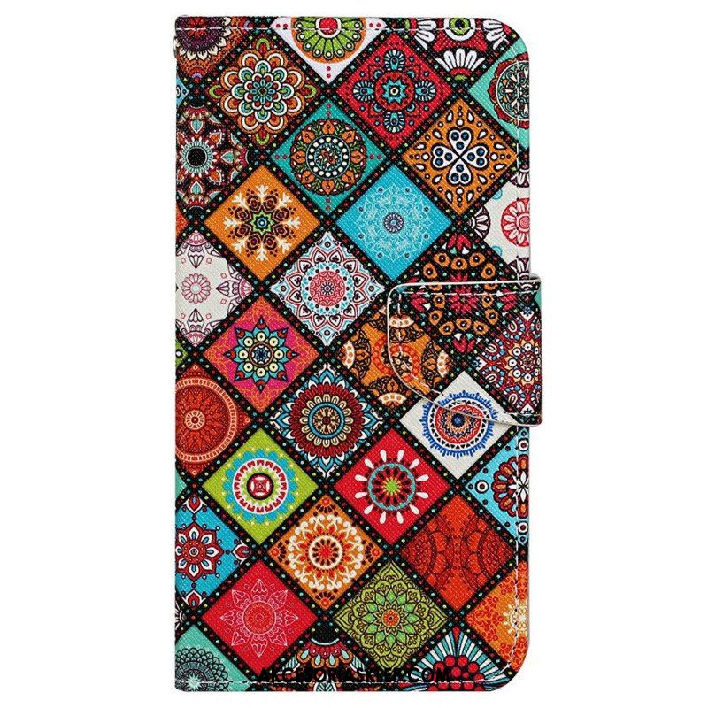 Etui Folio do Samsung Galaxy A13 Patchwork Ze Smyczą