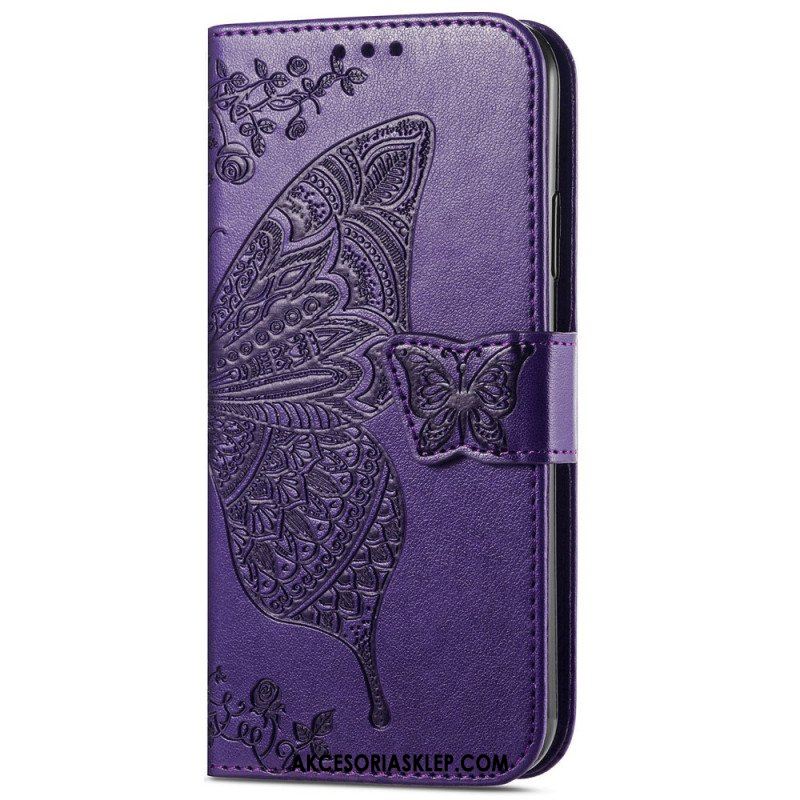 Etui Folio do Samsung Galaxy A14 / A14 5G Barokowy Motyl