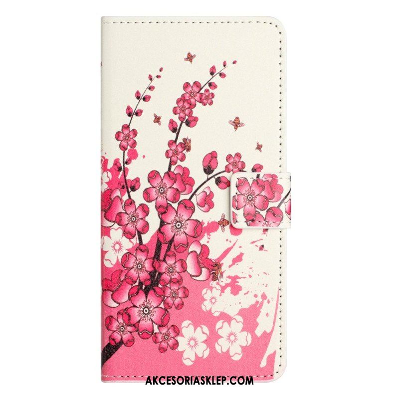 Etui Folio do Samsung Galaxy A14 / A14 5G Tropikalne Kwiaty