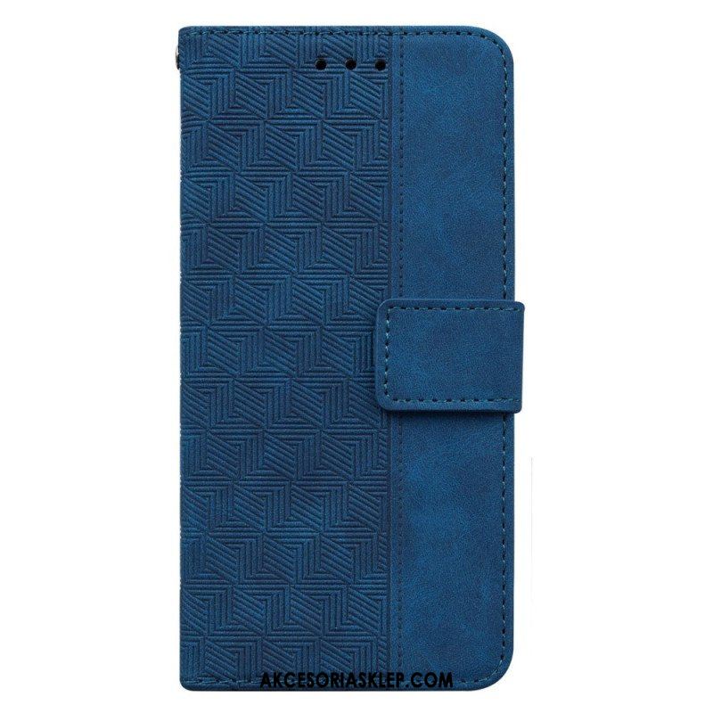 Etui Folio do Samsung Galaxy A14 / A14 5G z Łańcuch Pasiasty Wzór