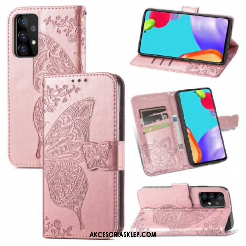 Etui Folio do Samsung Galaxy A52 4G / A52 5G / A52s 5G Pół Motyle