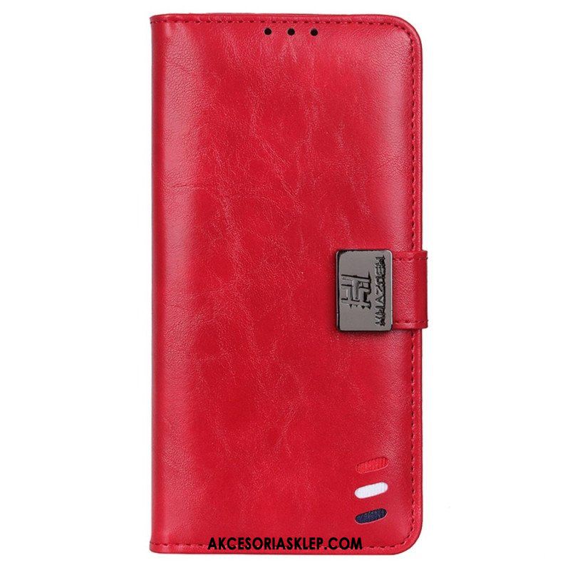 Etui Folio do Samsung Galaxy M13 Trójkolorowe Srebrne Zapięcie