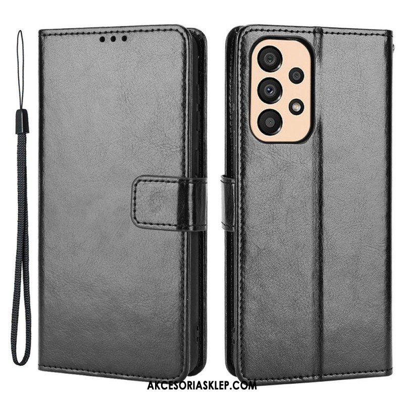 Etui Folio do Samsung Galaxy M23 5G Błyszcząca Sztuczna Skóra