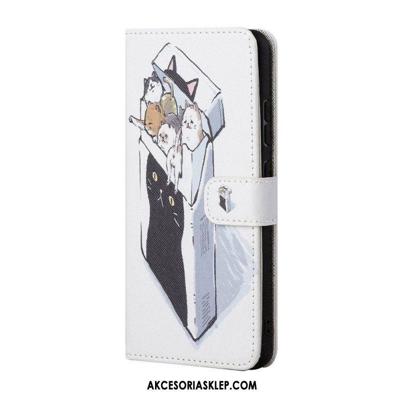 Etui Folio do Samsung Galaxy M23 5G z Łańcuch Stringi Koty