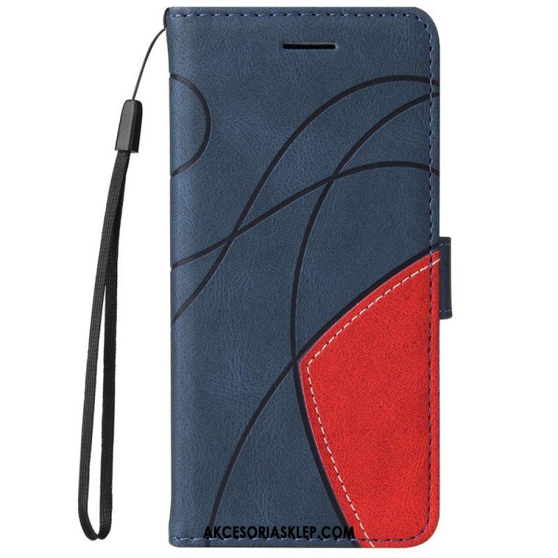 Etui Folio do Samsung Galaxy M52 5G z Łańcuch Linia Tuszu Do Smyczy