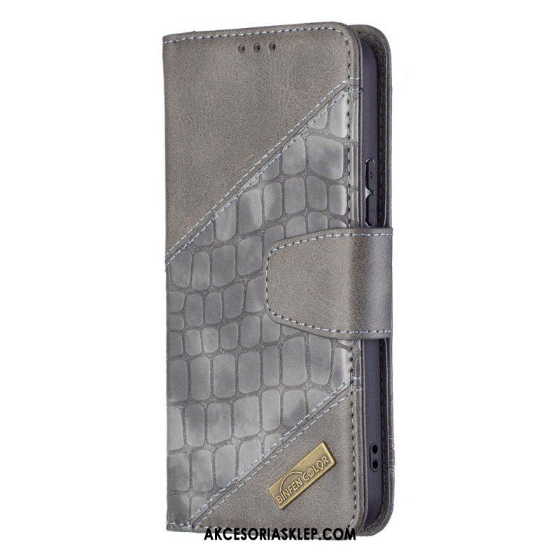 Etui Folio do Samsung Galaxy S22 5G Klasyczny Efekt Skóry Krokodyla