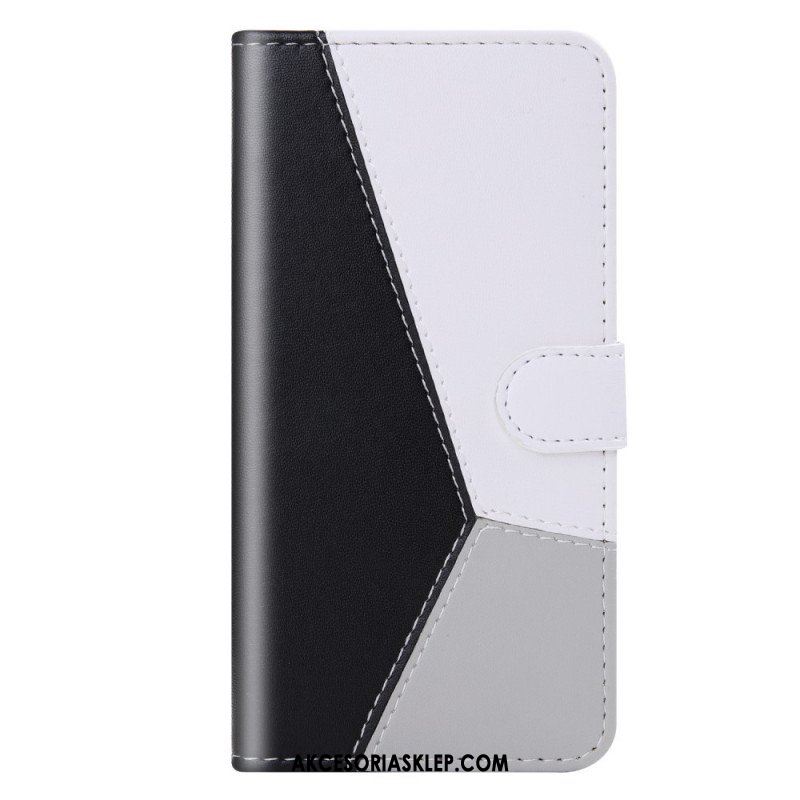 Etui Folio do Samsung Galaxy S22 5G Trójkolorowy Efekt Skóry