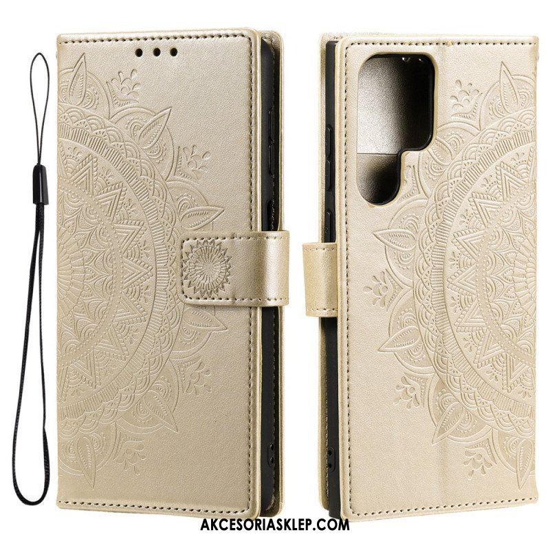 Etui Folio do Samsung Galaxy S22 Ultra 5G Mandala Słońca