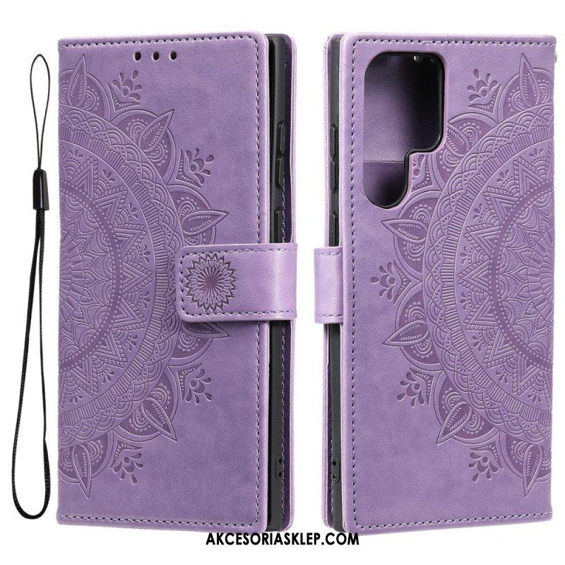 Etui Folio do Samsung Galaxy S22 Ultra 5G Mandala Słońca