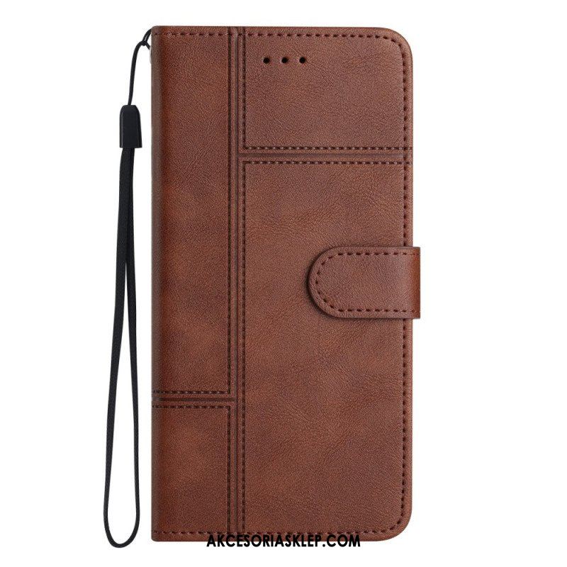 Etui Folio do Samsung Galaxy S23 5G z Łańcuch Biznes W Smyczy